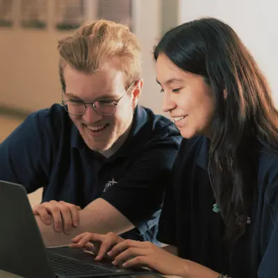 two kids working together