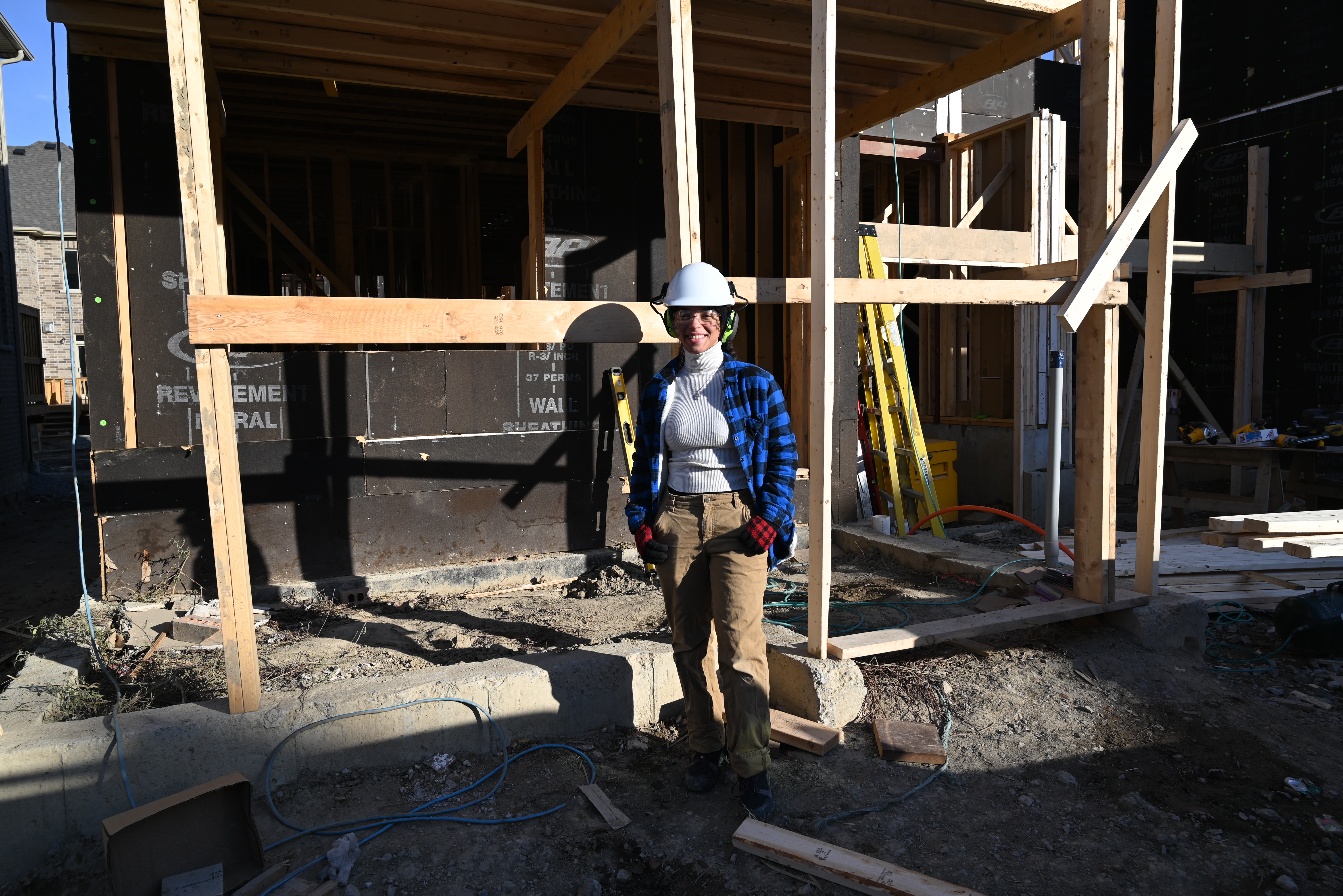Student at construction site